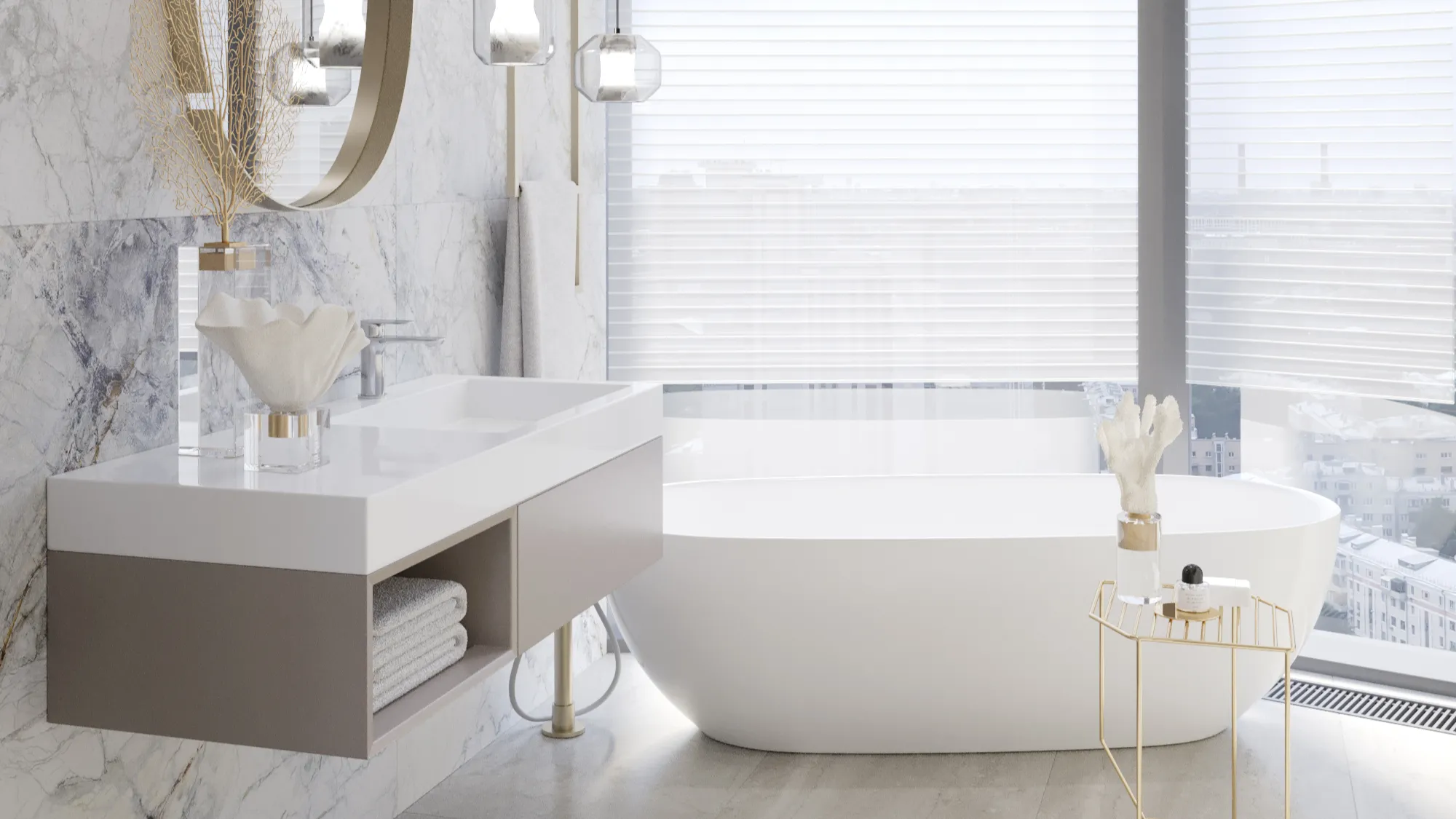 Видовая ванная с естественным светом поможет начинать день с умиротворения и улыбки